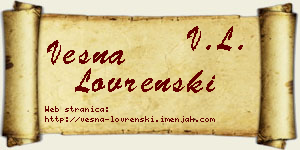 Vesna Lovrenski vizit kartica